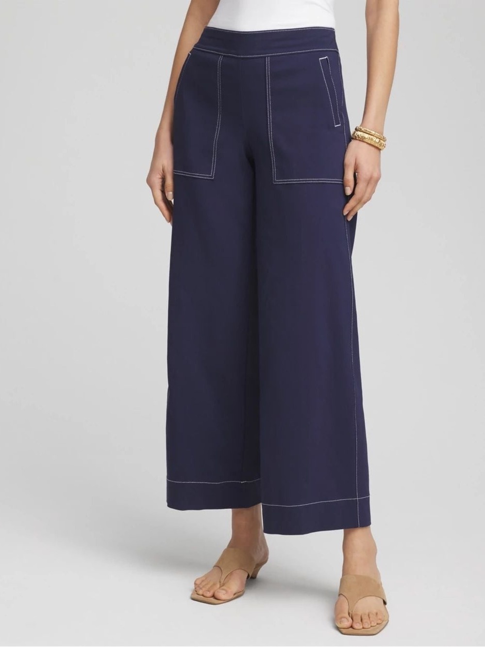 Chico’s Brigitte Utility Wide-Leg Cropped Pants Size 2.5/14 NWT